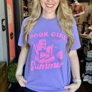 Book Girl Summer Comfort Colors Screen Printed Tee, Gift for Book Lovers! S - 3X
